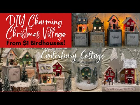 DIY Christmas Village Using $1 Birdhouses