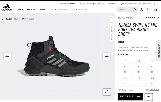 Adidas official website - TERREX SWIFT R3 MID GORE-TEX HIKING SHOES