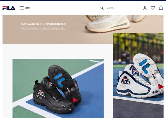 Fila official website