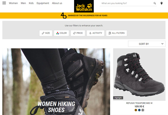 Jack Wolfskin official website