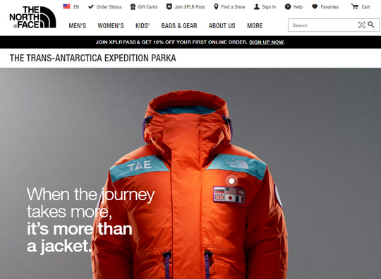 The North Face official website