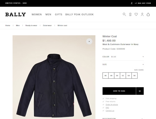 Bally official website