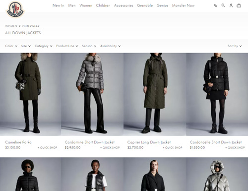 Moncler official website