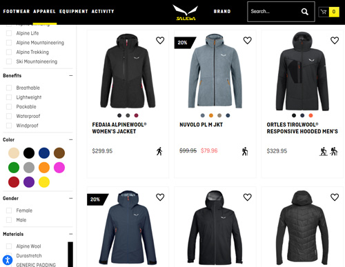 Salewa official website