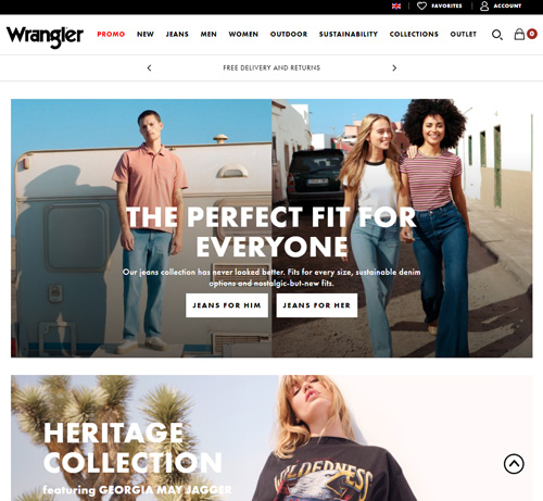 Wrangler official website