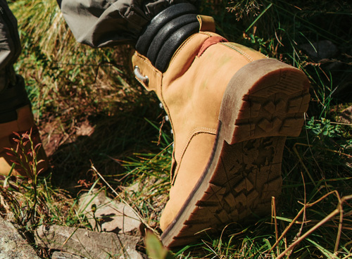 Timberland yellow boot close up