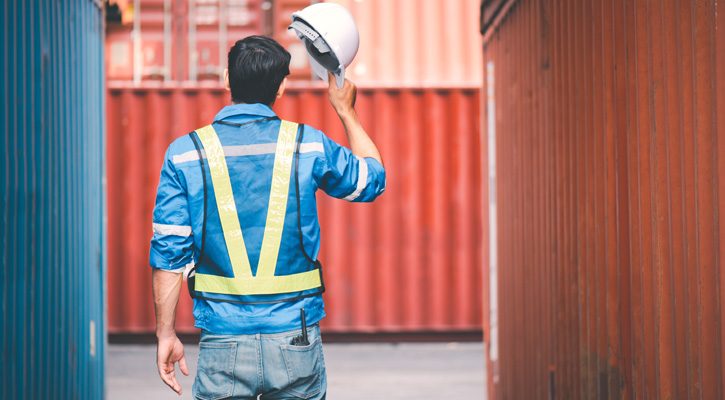 worker wearing working clothes