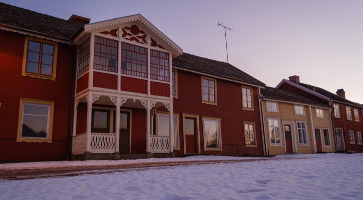 town buildings in Sweden