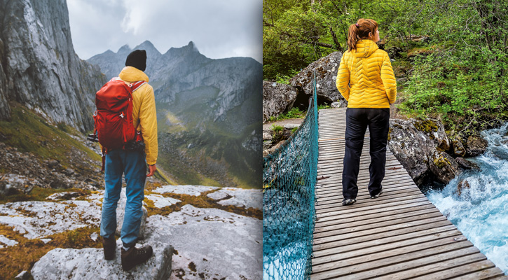 people hiking outdoors collage