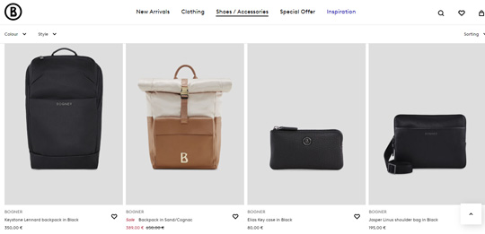 Bogner official website mens bags backpacks