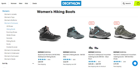 Decathlon womens hiking boots official website