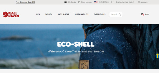 Fjallraven Eco Shell official website