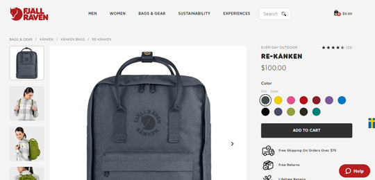 Fjallraven Re-Kanken backpack official website