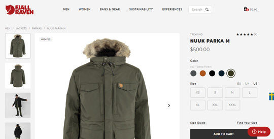 Fjallraven mens Nuuk Parka official website