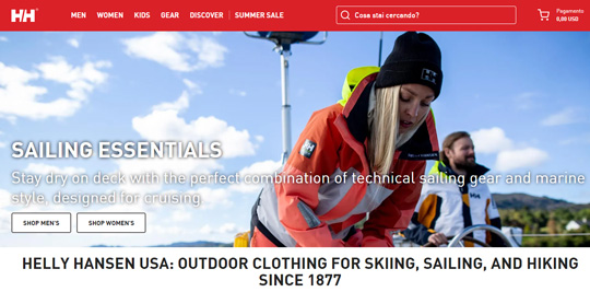 Helly Hansen official website