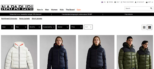 Napapijri puffer jackets official website