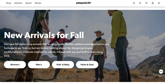 Patagonia official website