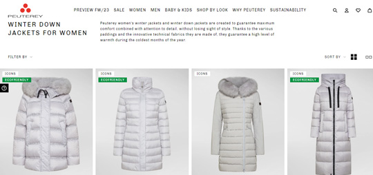 Peuterey womens winter down jackets official website