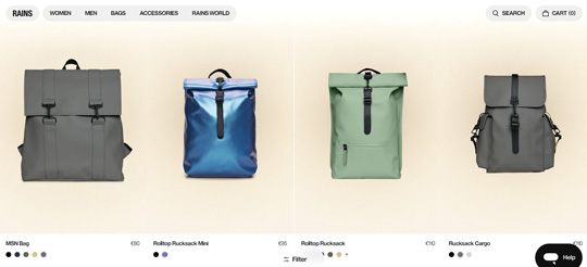 Rains backpacks official website