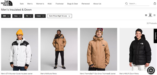 The North Face Mens Insulated and Down jackets