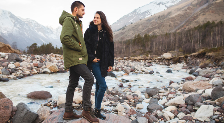 couple walking outdoors