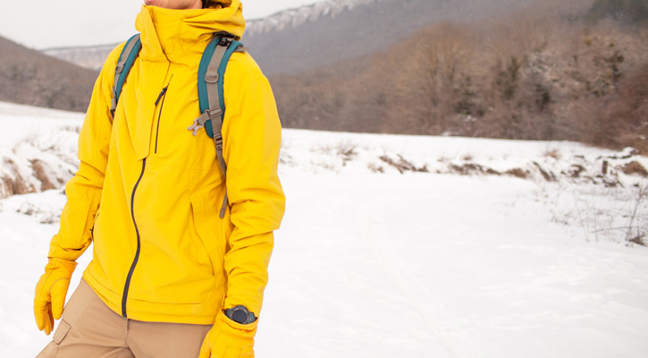 hiker on a snowy trail