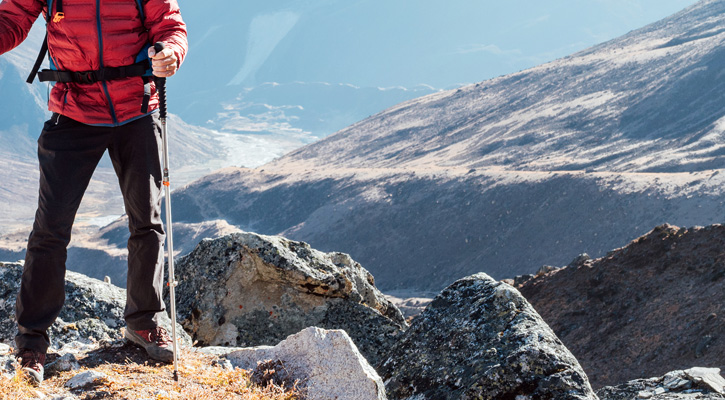 hiker on top of a mountain