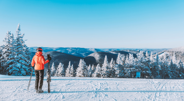 skier on snowy mountain