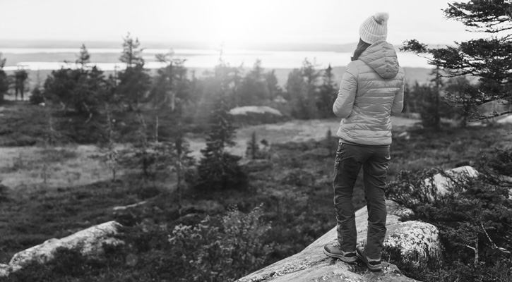 woman hiking in the forest