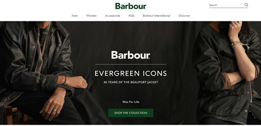 Barbour official website