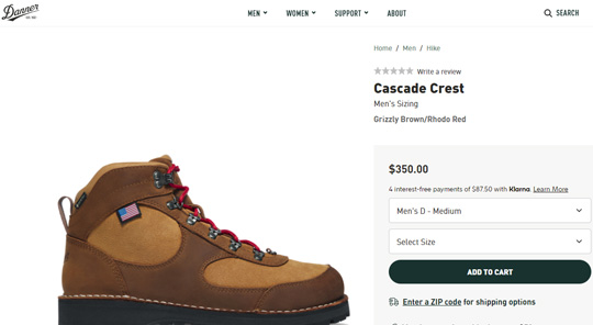 Danner mens Cascade Crest hiking shoes official website