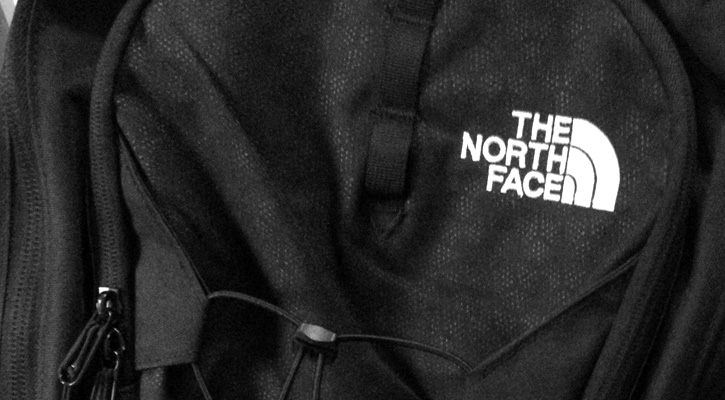 The North Face backpack close up