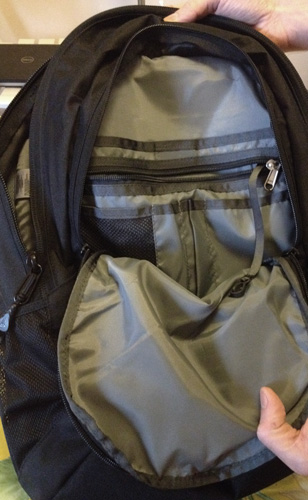 The North Face backpack interior