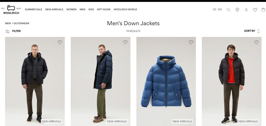 Woolrich mens down jackets official website