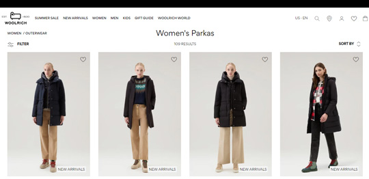 Woolrich womens parkas official website