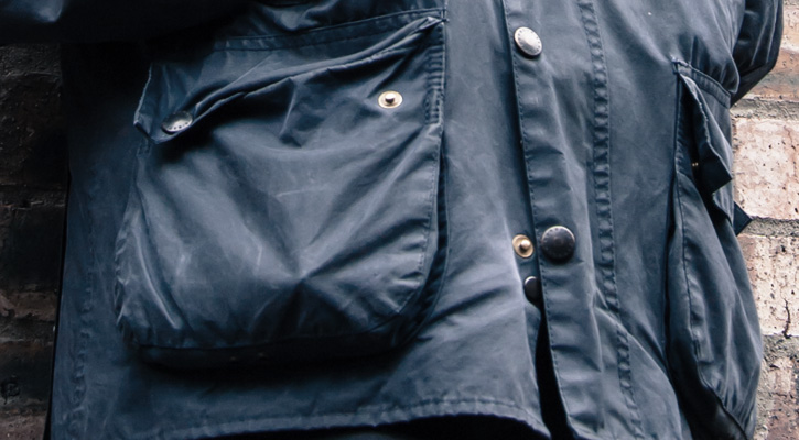 rugged outdoor jacket close up