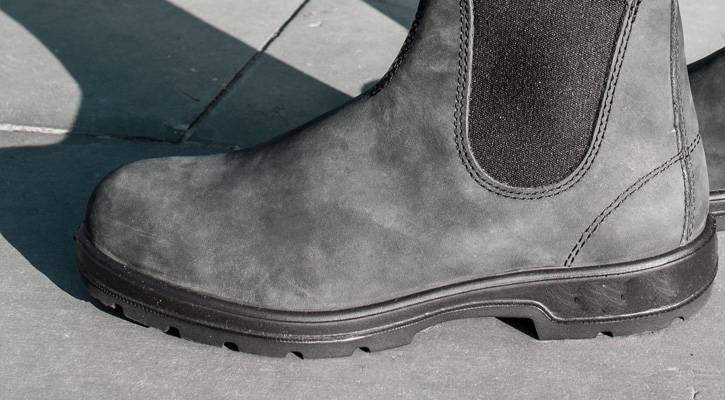 A Blundstone Chelsea boot close-up