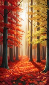 dark Fall Foliage background wallpaper illustration 1