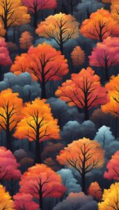 dark Fall Foliage background wallpaper illustration 2