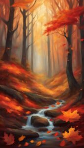 dark Fall Foliage background wallpaper illustration 4