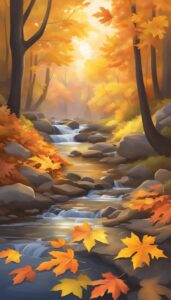 elegant Fall Foliage background wallpaper illustration 4