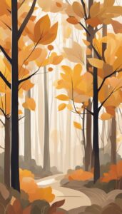 minimalist Fall Foliage background wallpaper illustration 1