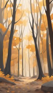 minimalist Fall Foliage background wallpaper illustration 2