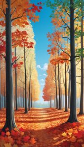 minimalist Fall Foliage background wallpaper illustration 3