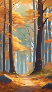 minimalist Fall Foliage background wallpaper illustration 4