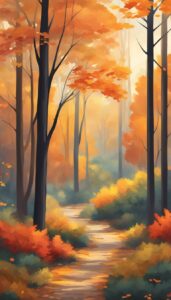 minimalist Fall Foliage background wallpaper illustration 5