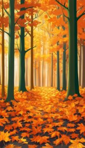 orange Fall Foliage background wallpaper illustration 1