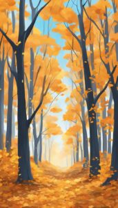 orange Fall Foliage background wallpaper illustration 2