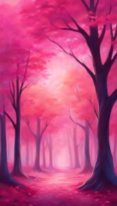 pink Fall Foliage background wallpaper illustration 4