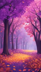 purple Fall Foliage background wallpaper illustration 3